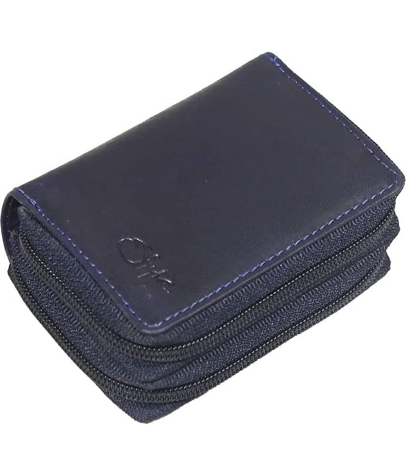 STYLE SHOES Black Leather ATM + Money Slot 8 Slot Card Holder For Men & Women