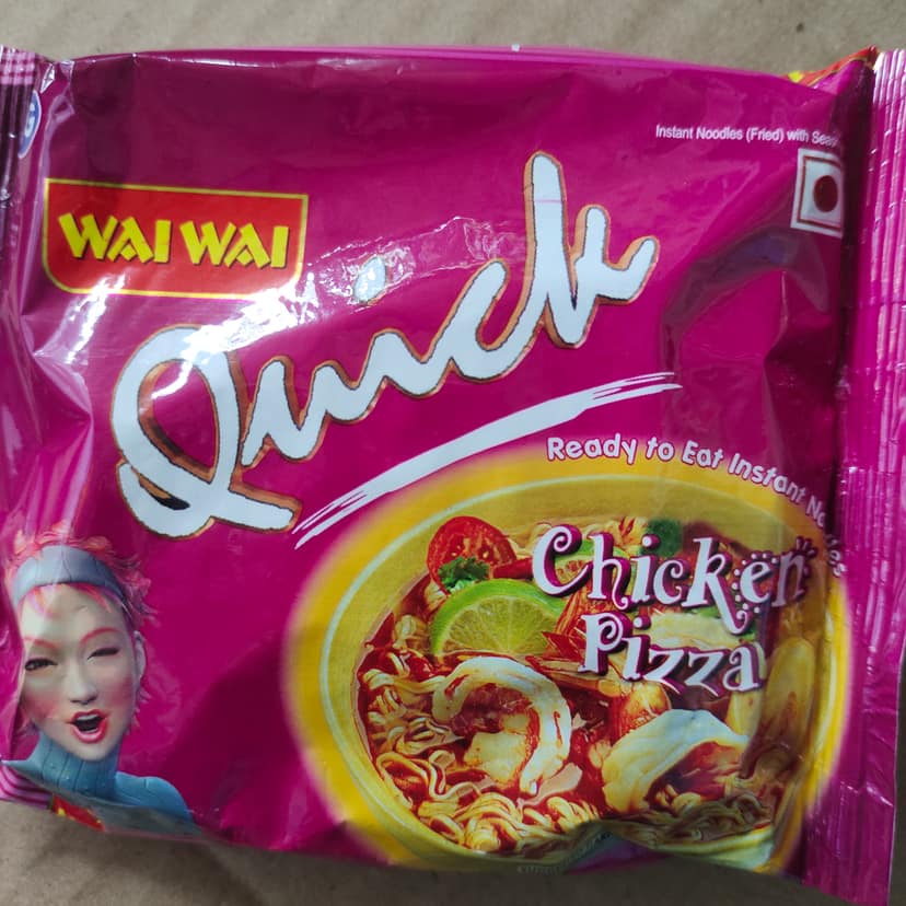 Wai Wai Ready To Eat quick Noodles chicken pizza