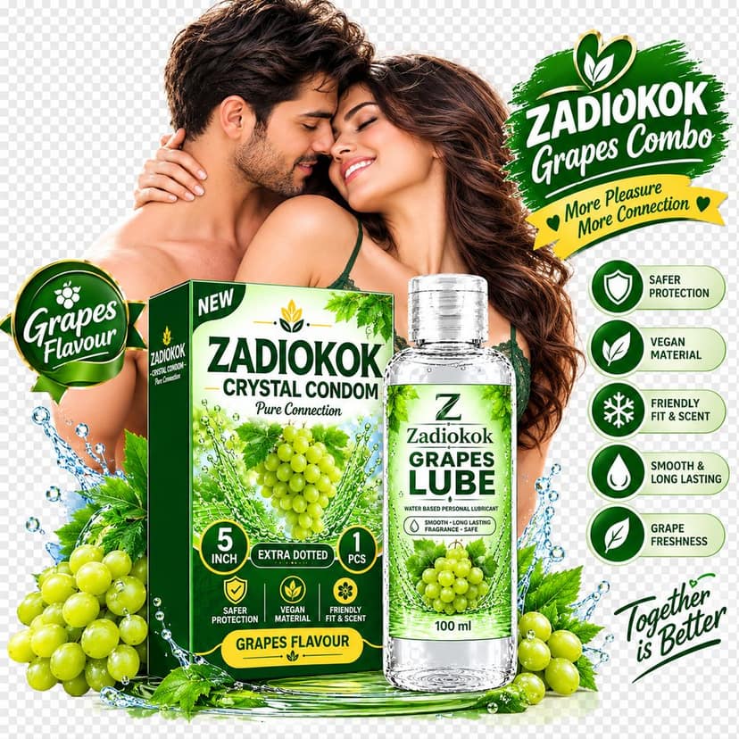 ZADIOKOK 5 Inch Extra Dotted Crystal Condom Reusable Condom with 100 ml Grapes Lube Combo view 2