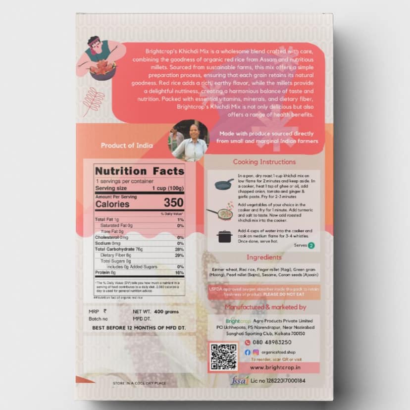 Red Rice Khichdi | Multigrain Porridge (400Gms Pack) view 3