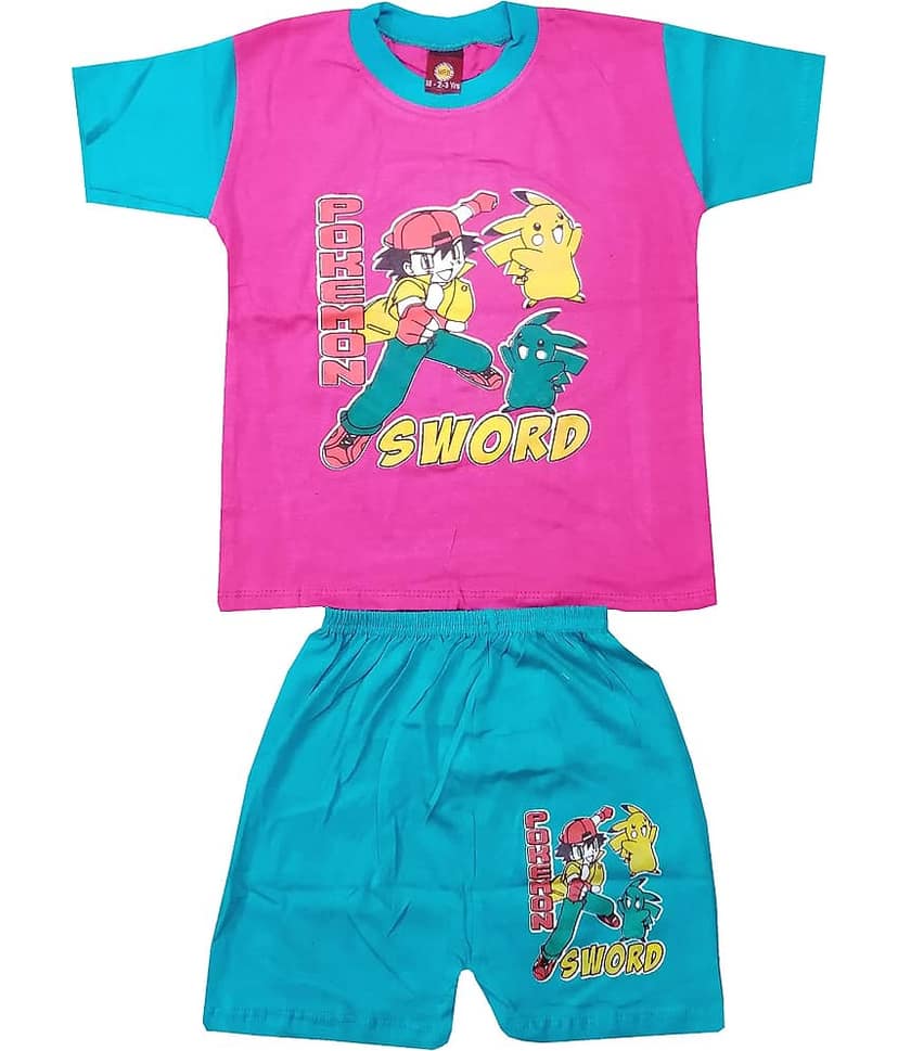 Baby Boys Casual T-shirt Shorts (Pink)