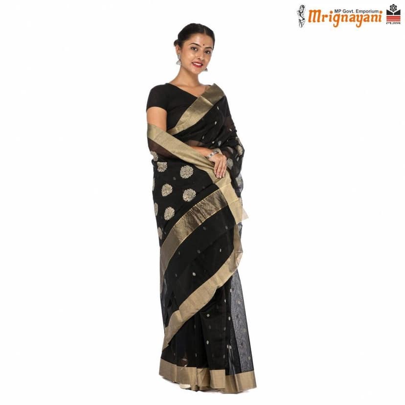 HANDLOOM CHANDERI SILK SAREE WITH BLOUSE (SKU - 1SC115270222 SAREE-1046) view 2