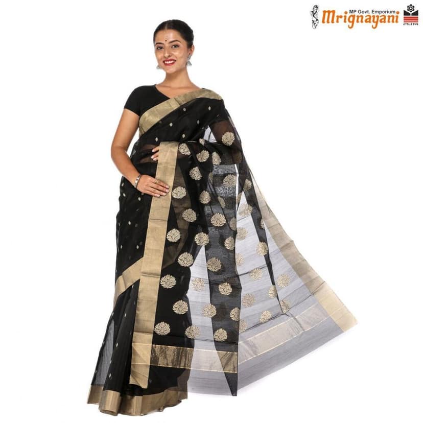 HANDLOOM CHANDERI SILK SAREE WITH BLOUSE (SKU - 1SC115270222 SAREE-1046) view 3