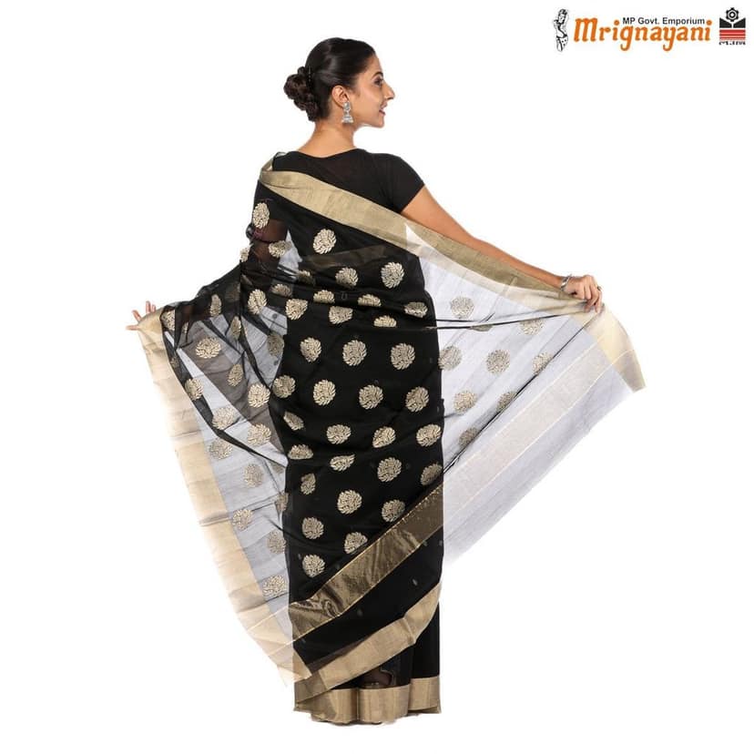 HANDLOOM CHANDERI SILK SAREE WITH BLOUSE (SKU - 1SC115270222 SAREE-1046) view 4