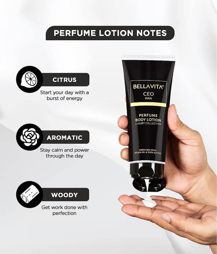 Bella Vita Luxury Intense CEO Man Body Perfume Lotion for Nourishing, Hydrating, Soft, Supple & Healthy Skin with Argan Oil & Shea Butter 200 Ml view 2
