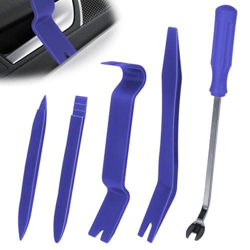 5PCS Auto Trim Removal Tool kit, Car Clip Pry Tools Kit No Scratch Plastic, Car Door Panel Rivet Pliers Tool Kit, Automotive Interior Fastener Puller Remover Body Repair Set for Car view 2