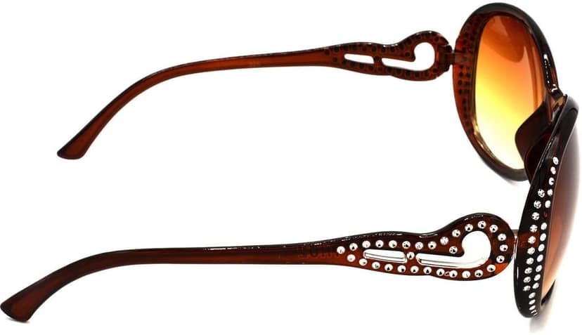Hrinkar Unisex Round Sunglasses Silver & Golden Frame, Brown & Clear Lens (Medium) - Pack of 2 view 4