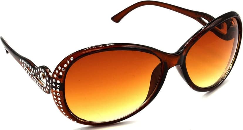 Hrinkar Unisex Round Sunglasses Silver & Golden Frame, Brown & Clear Lens (Medium) - Pack of 2 view 6
