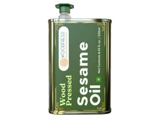 WOODFRESS Pure Cold Pressed Sesame Oil - 250 ml, Wood Pressed Gingelly Oil, Rich in Omega 6 & 9, Til Oil for Cooking, Woodpress, Metal Tin 250ml