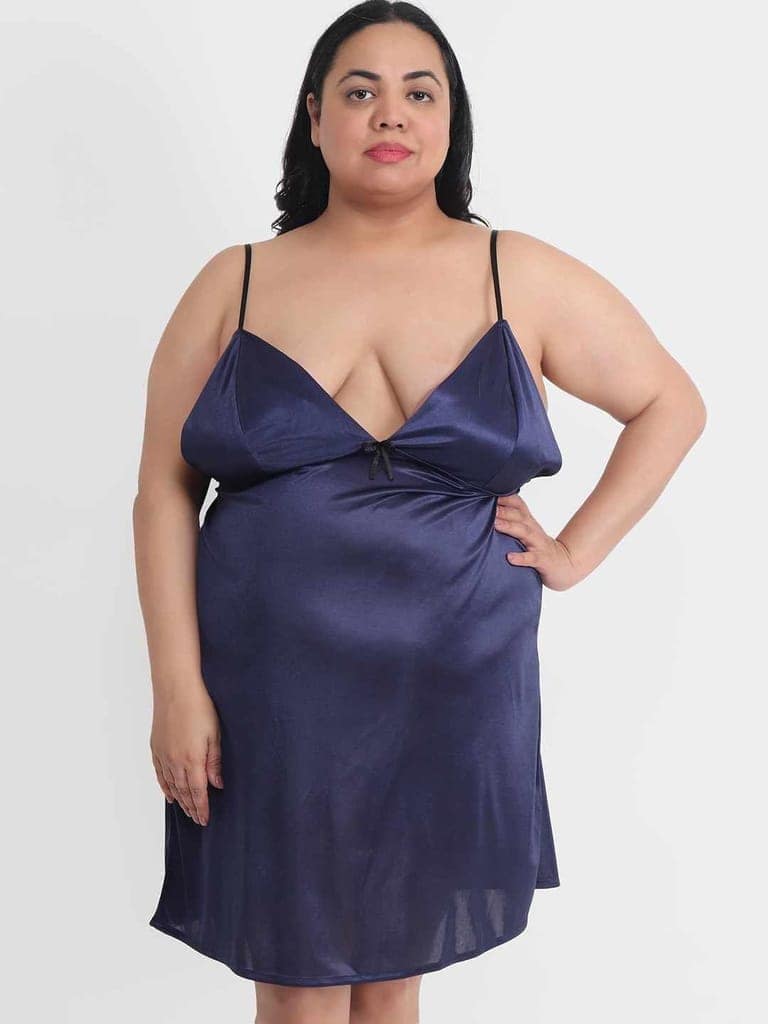Plus Size Hot Bikini Navy Babydoll Dress for Honeymoon BB34N view 3