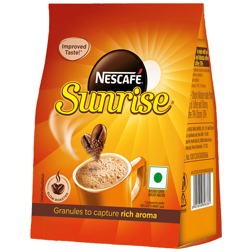 Nescafe Sunrise Instant Coffee - Chicory Mix, Rich In Aroma & Flavour, 200 G Pouch view 2