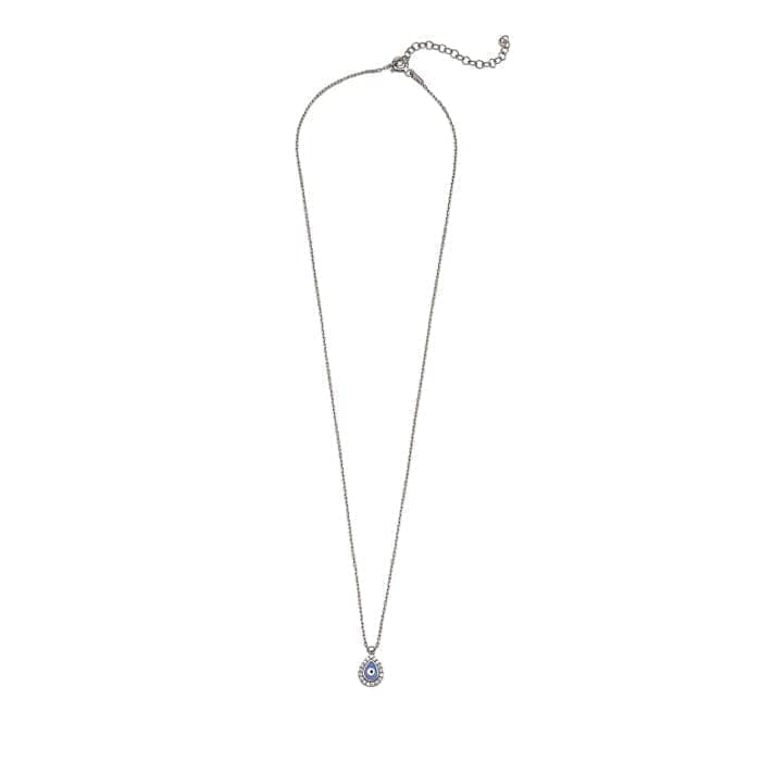 Silver Dark Evil Eye Drop Necklace view 5