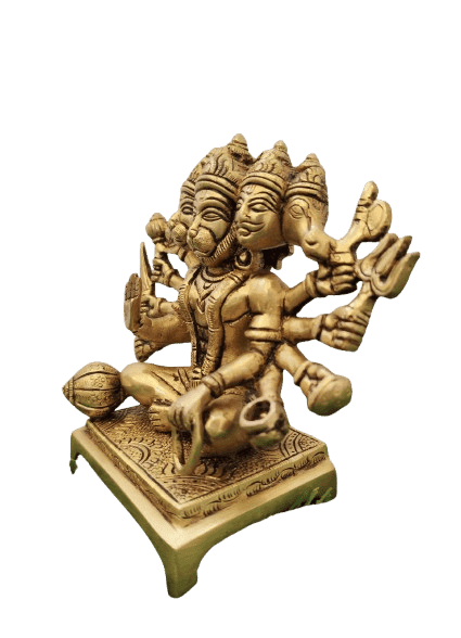 Panchmukhi Hanuman Brass Statue view 2