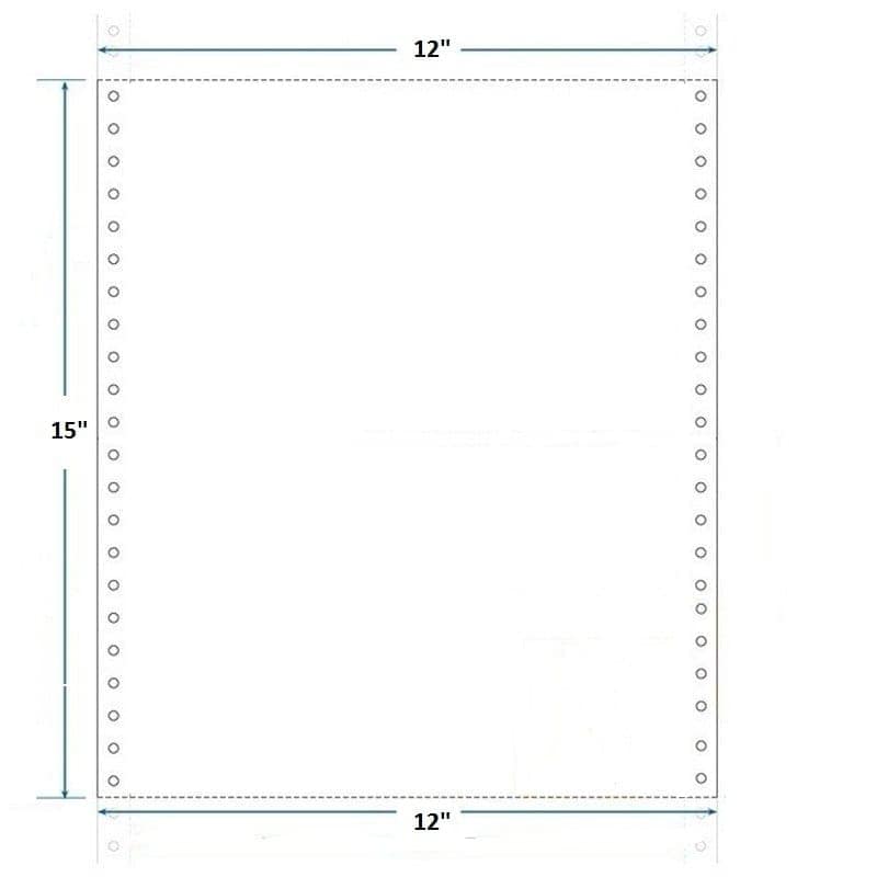 7Star Continuous Feed Dot Matrix Printer Paper 15x12, 1 Part 60 GSM 1000 Sheets Computer Premium White view 2