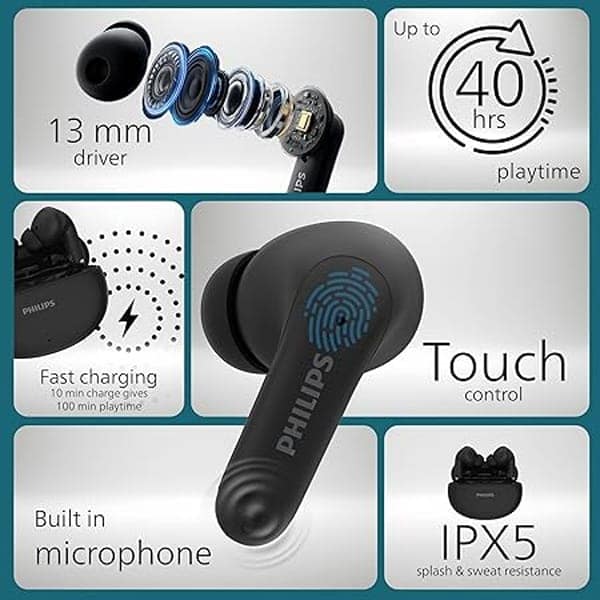 Philips TAT1269 Bluetooth Truly Wireless Earbuds view 6