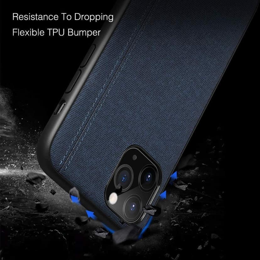 Memumi Wise Series Leather Back Cover for Apple iPhone 11 Pro Max Shockproof - Blue (6.5") view 5