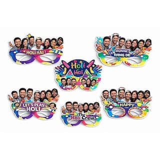 (6pcs set) Holi Party Fancy Glasses | Happy Holi Glasses | Photo Booth Props for Kids & Adults | Assorted Design