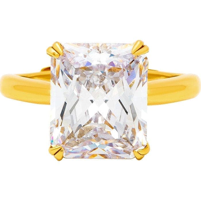 18k Gold Plated Silver Crystal Radiant Ring view 5