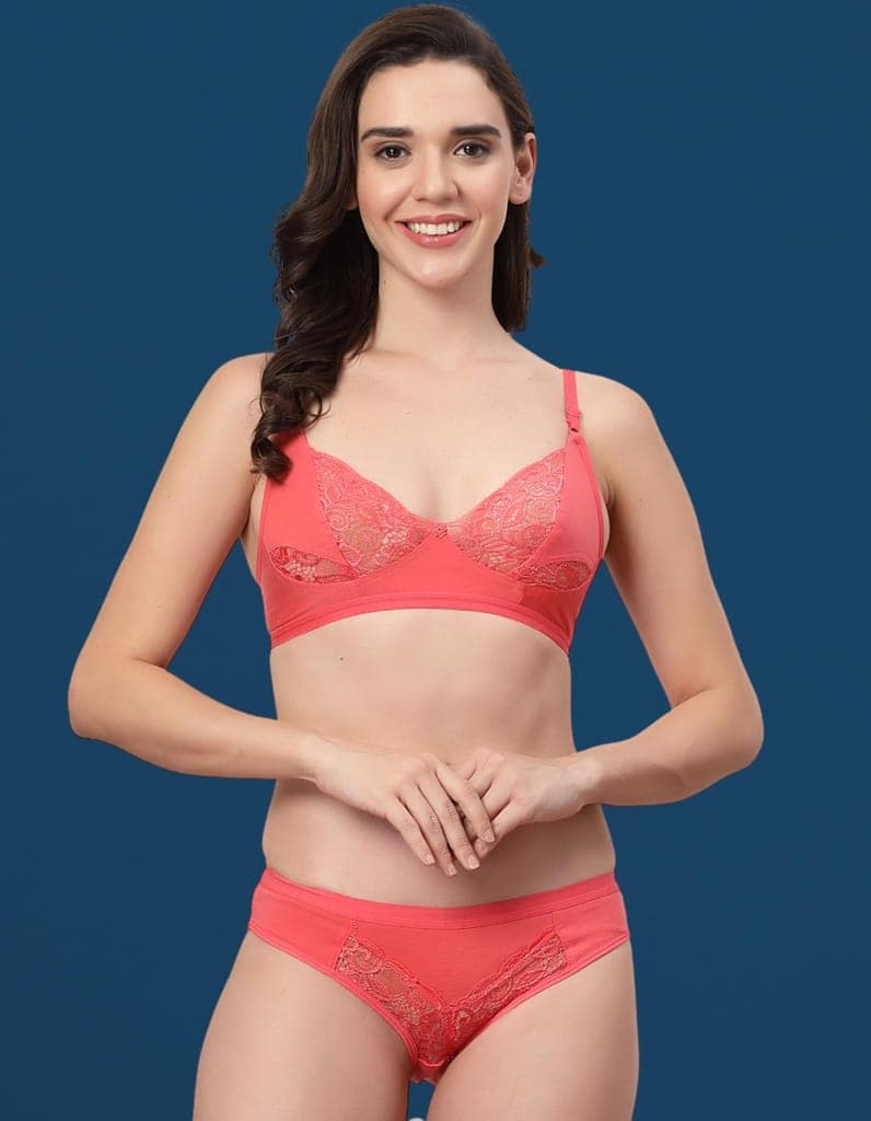 ADORNSTAR Bra Panty Set Sexy Lingerie Set for Women Pack of 3 Baby Pink view 7