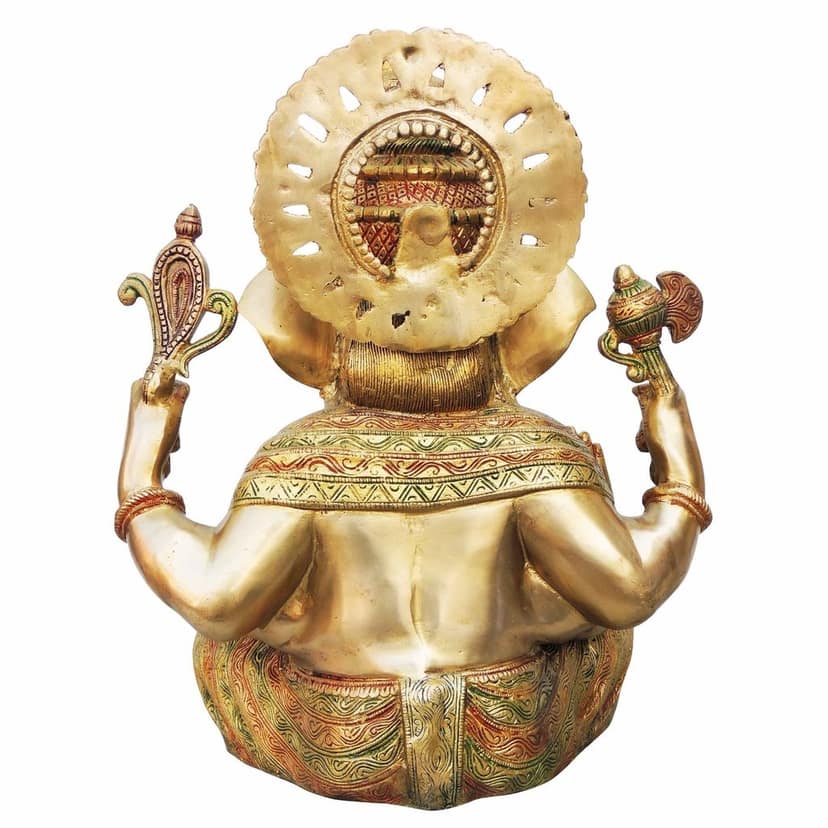Brass Showpiece Ganesh Ji Colour God Idol Statue (BSMAS492 A) view 3