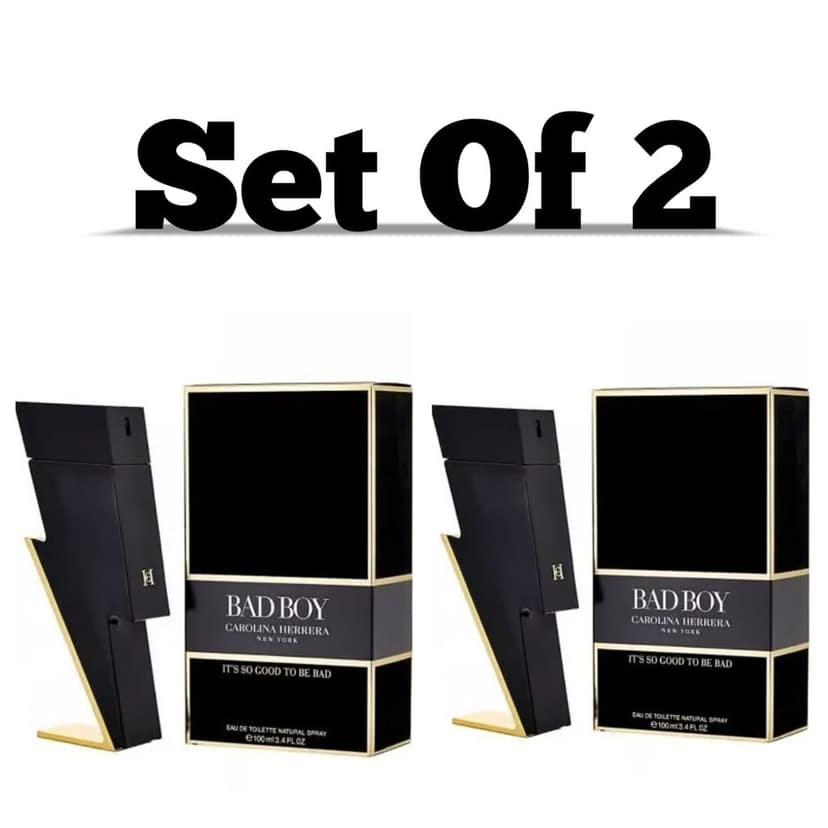 Carolina Herrera Bad Boy Eau De Toilette 100ml Men’s Perfume set of 2 Perfume