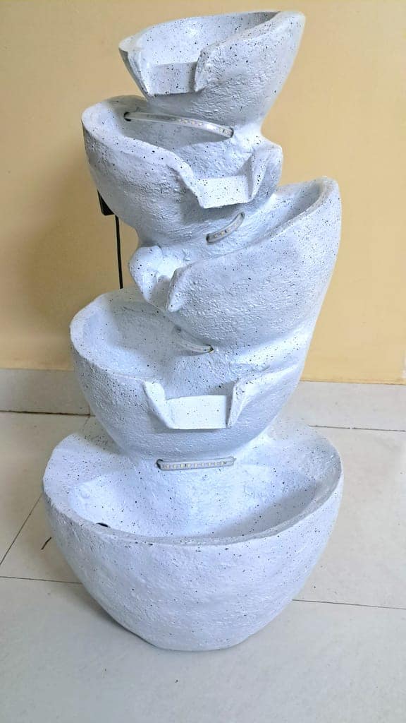 "Indoor Cascading Water Fountain with LED Lights" view 2