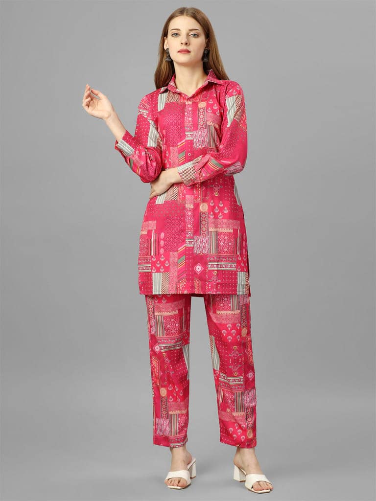 Cotton Mughal Floral Digital Print Summer Coord Set