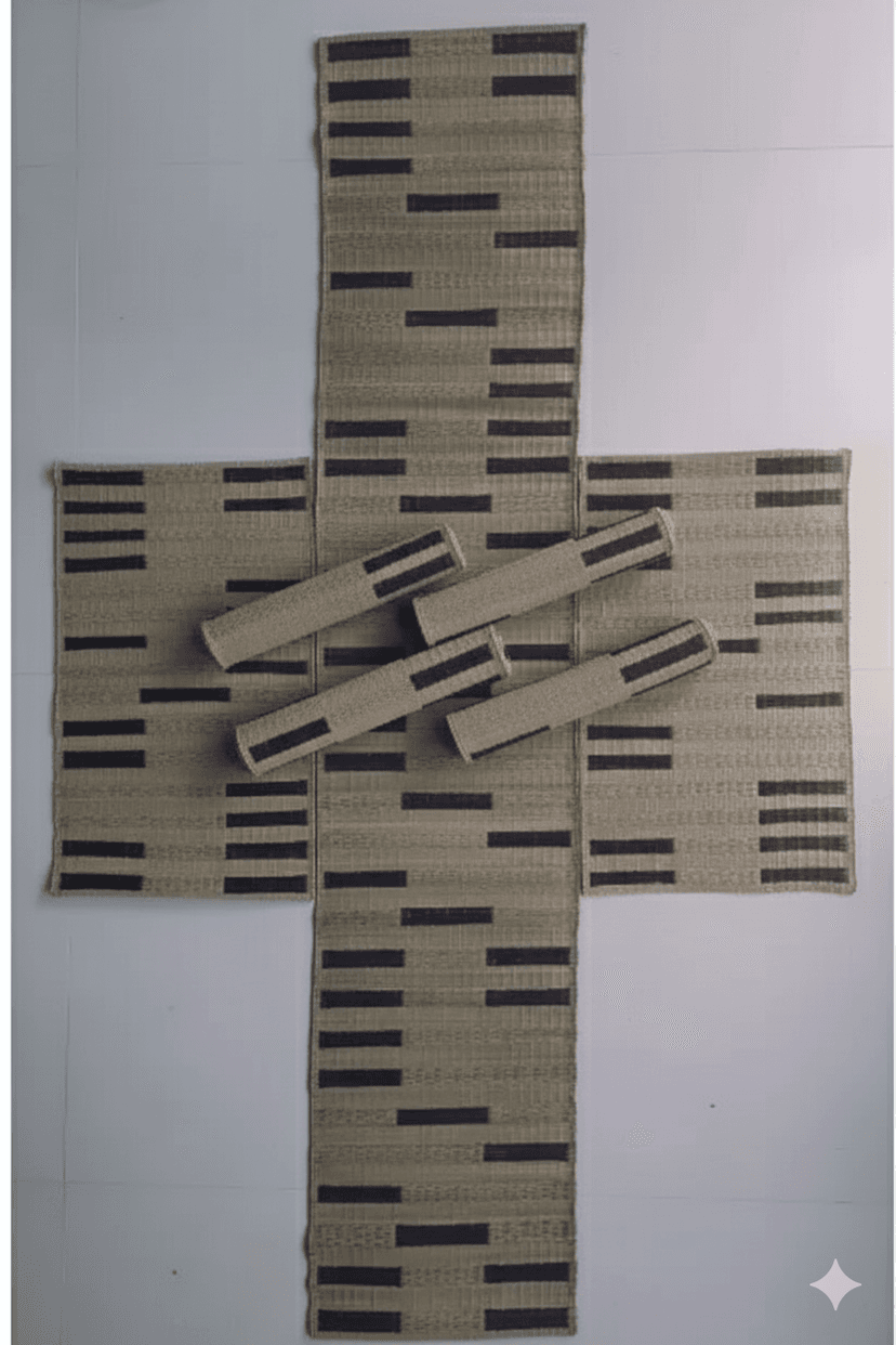 Madurkathi Masland Table Mat And Runner Set Handmade