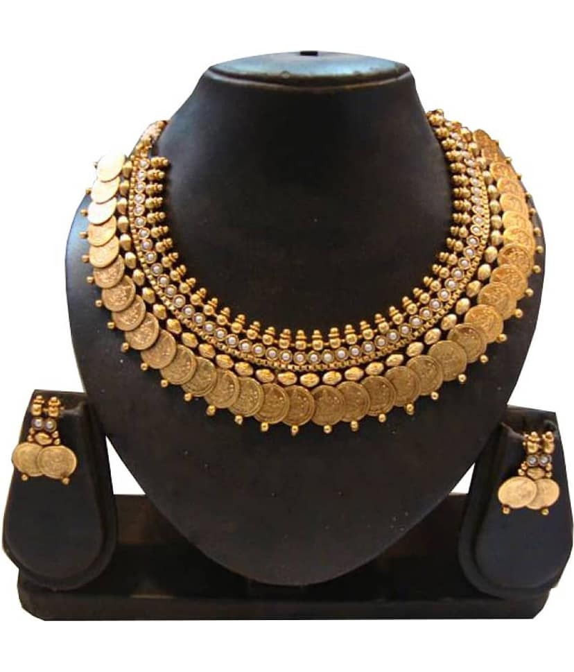YOUBELLA Golden Copper Necklace Set ( Pack of 1 ) view 2