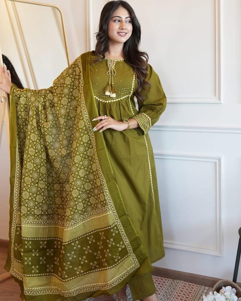 Maroon Rayon Sequin Work Kurta with Printed Dupatta & Solid Pants Set view 2