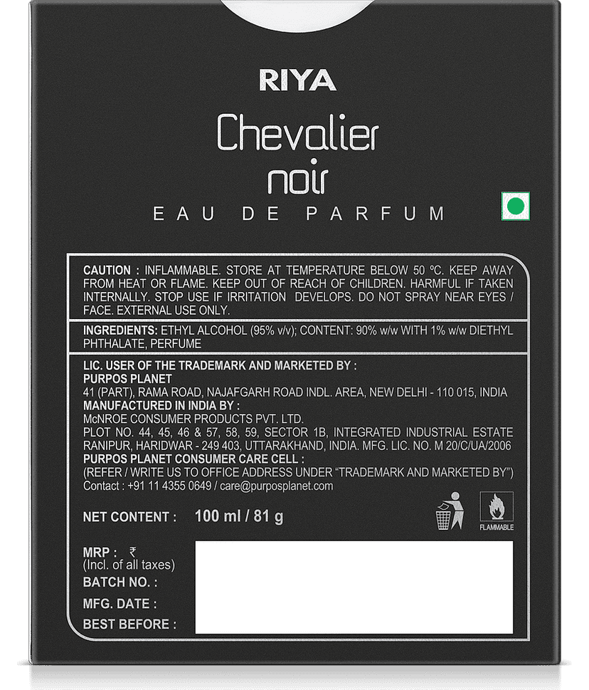 RIYA Chevolier noir perfume 100ml Eau de Parfum view 2