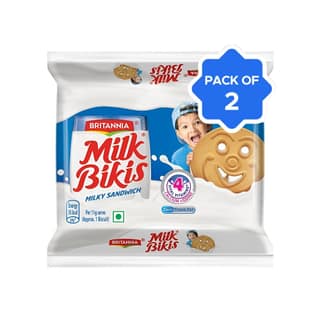 Britannia Milk Bikis Milk Sandwich Cream Biscuits - Pack of 2