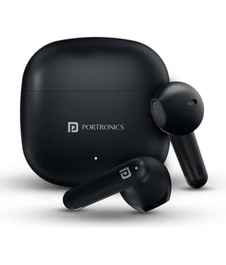 Portronics In-the-ear Bluetooth Headset with Upto 30h Talktime True Wireless - Black