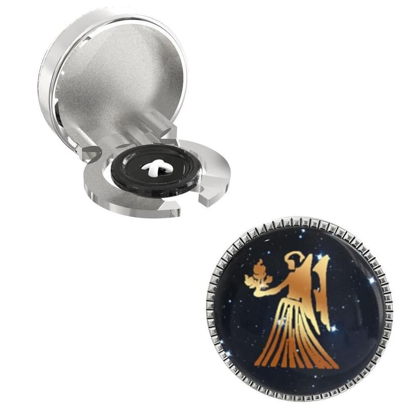 The Smart Buttons - Shirt Button Cover Cufflinks for Men - Virgo Design Pattern