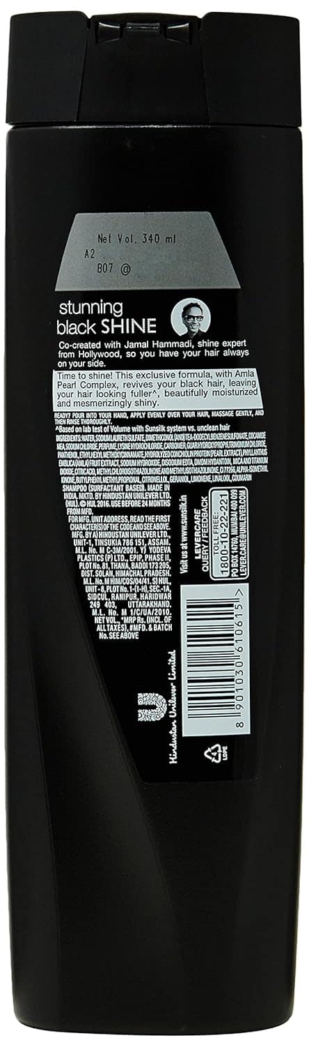 Sunsilk Stunning Black Shine Shampoo 340 Ml view 2