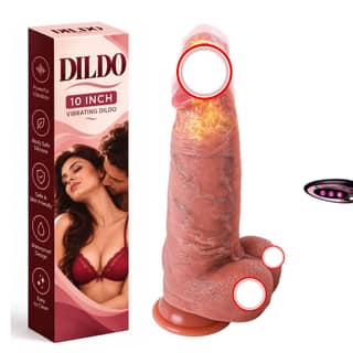 10 Inch Vibrating Dildo | Silicone Vibrating Adult Toy | Waterproof Textured Dildo | Adult Intimate Wellness Product