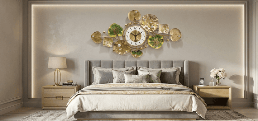 Contemporary Round Wall Clock with Metal Art Design | Stylish Home Décor Model