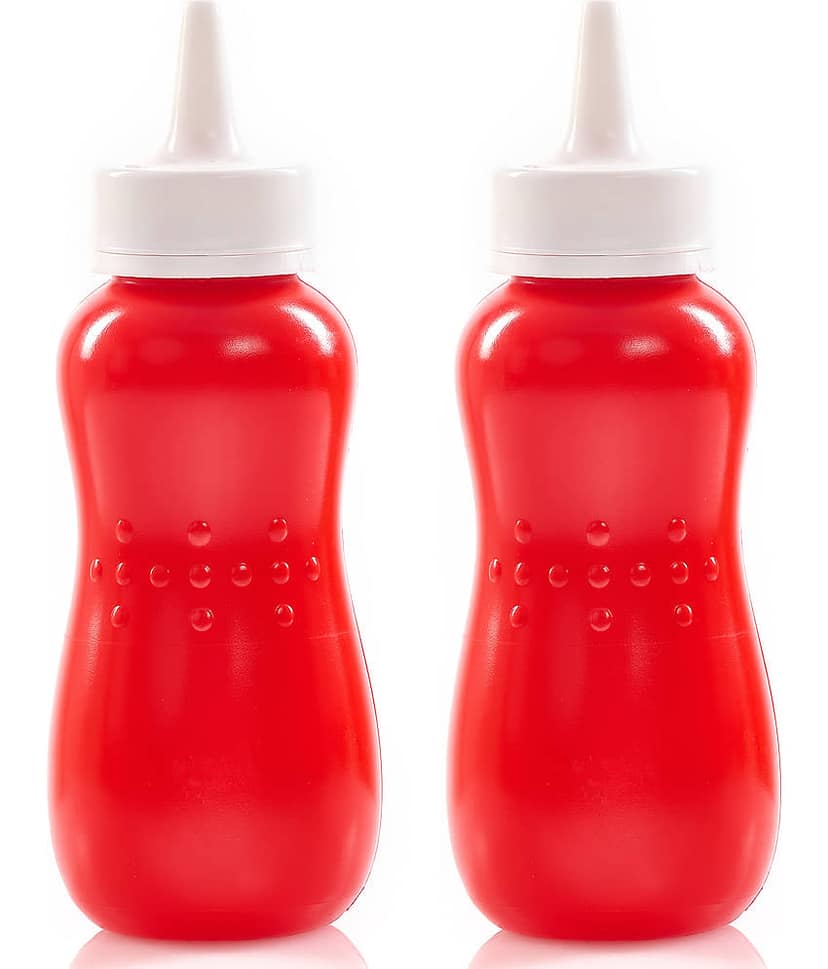 Generic Plastic Squeeze Bottle for Ketchup Honey Sauce Dispenser Bottle 750ml each, White, (2U)