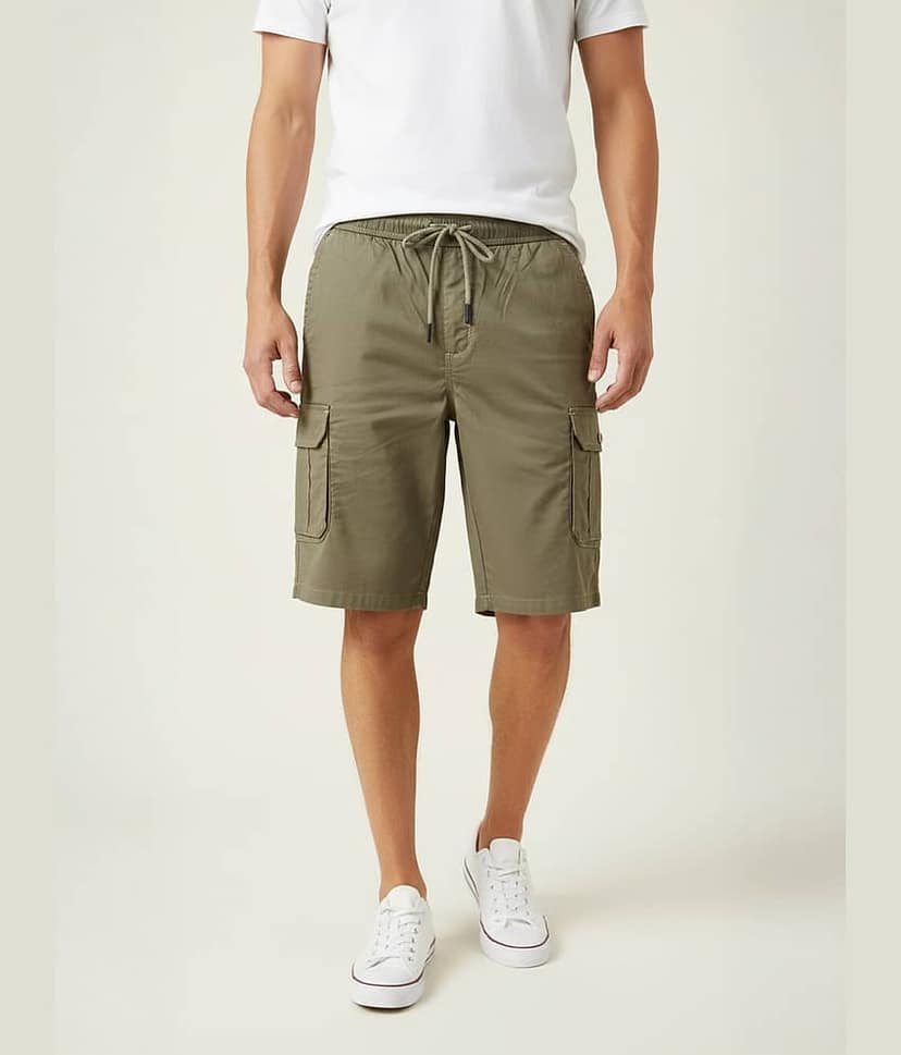 plounge Olive Cotton Blend Men's Shorts ( Pack of 1 )