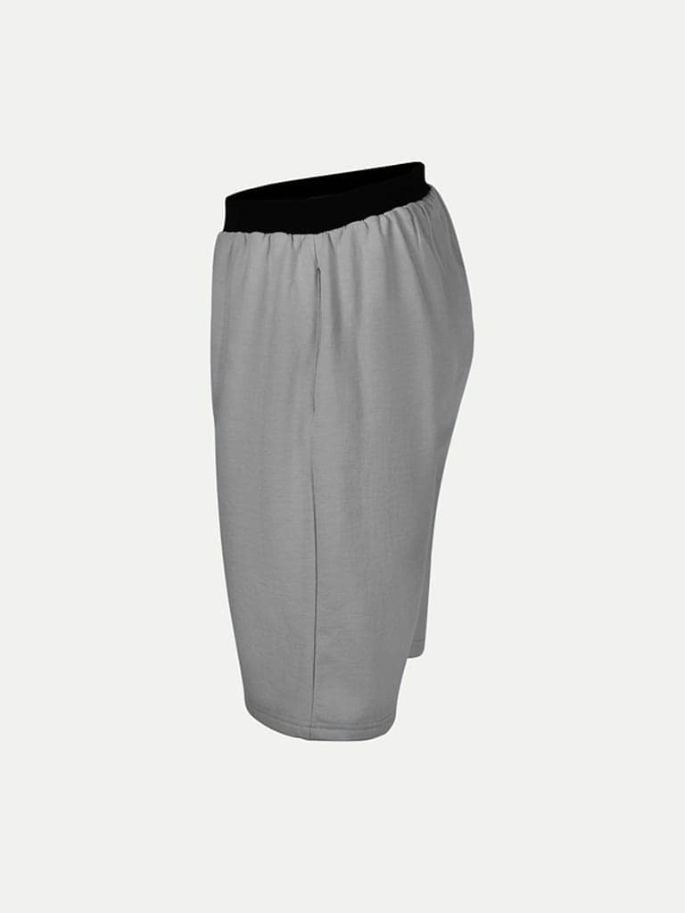 Mens Dark Grey knitted Casual Shorts view 3