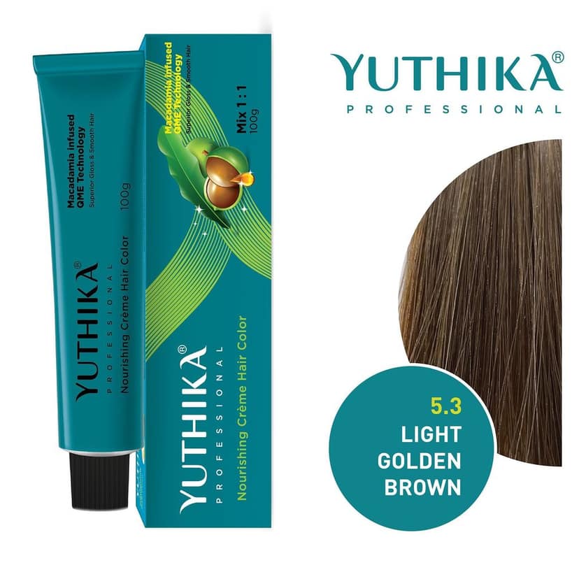 Yuthika Professional Creme Hair Color 5.3 Golden Brown 100gm, Permanent Hair Colour, Professional Salon Hair Colour view 3