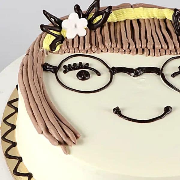Cute Girl Chocolate Cake 1 Kg view 4