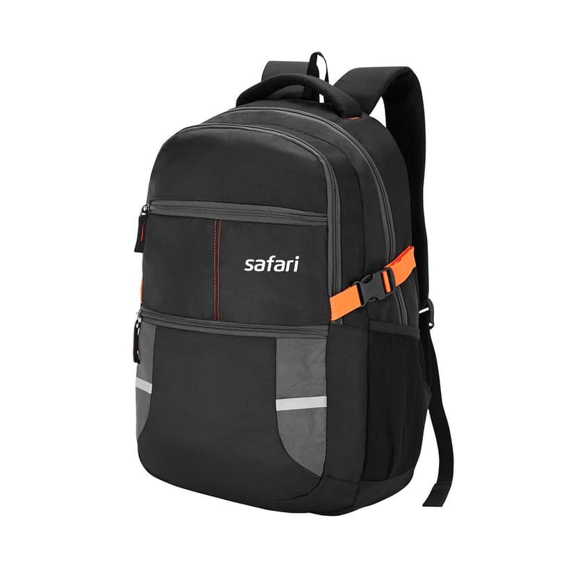 Omega spacious/large laptop backpack with Raincover, college bag, travel bag for men and women, Black, 30 Litre view 2