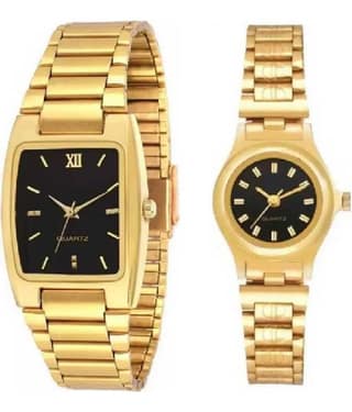 Viser ORIGINAL COLOR SARGP-1005 OLD IS GOLD BEST FOR COUPLE GOLDEN STRAP Analog Watch - For Men & Women Analog Watch - For Couple