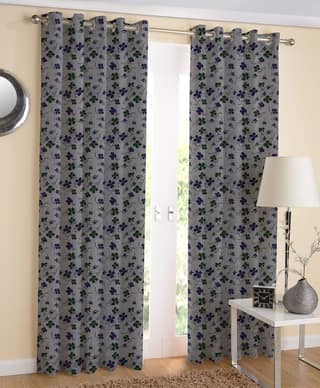 AIRWILL Multicolor Printed Pattern Cotton Door Curtains 4x7ft Pack of 2 Pieces