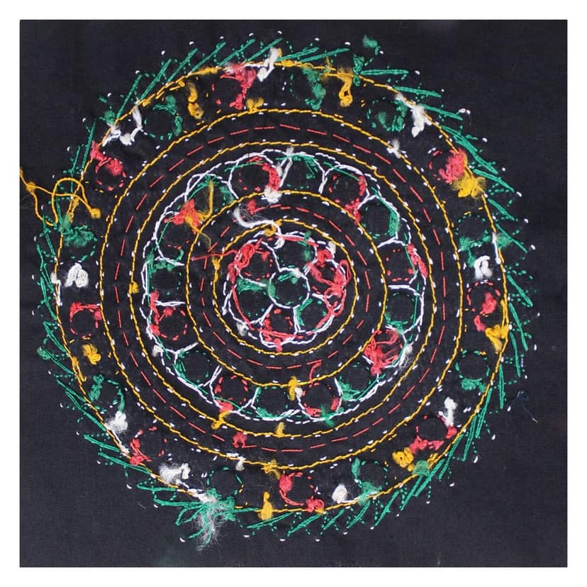 Garvi Gurjari (A Gujarat Govt Enterprise) Cotton Multicolor Hand Embroidered Patch with Mirror Work(GGCMEP57) view 2