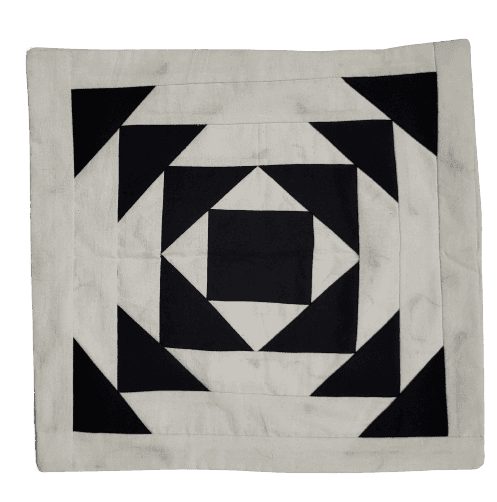 Nirjhari Crafts Handmade 100% Cotton Black & White Cushion Cover Set (Pack of 4) view 2