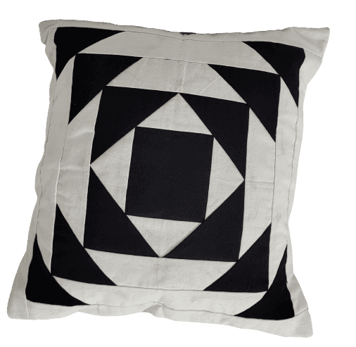 Nirjhari Crafts Handmade 100% Cotton Black & White Cushion Cover Set (Pack of 4) view 3
