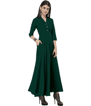 TOGZZ Women Crepe A-line Dress ( Green )