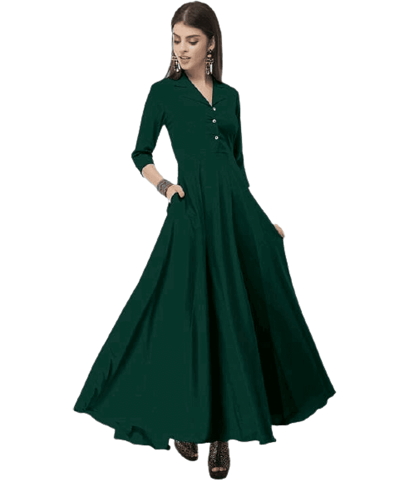 TOGZZ Women Crepe A-line Dress ( Green ) view 2